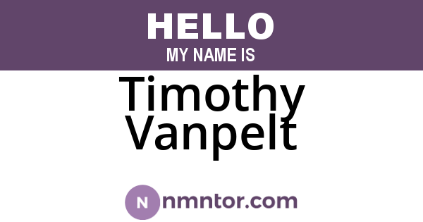 Timothy Vanpelt