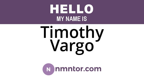 Timothy Vargo