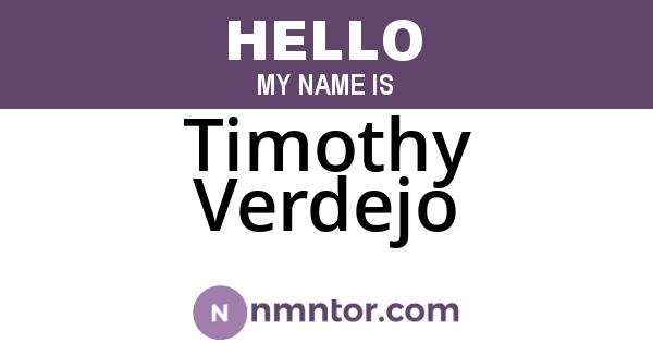 Timothy Verdejo
