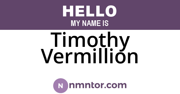 Timothy Vermillion