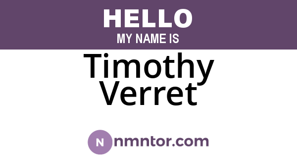 Timothy Verret