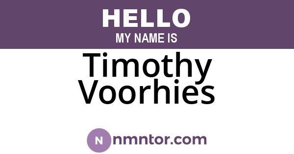 Timothy Voorhies