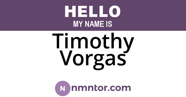 Timothy Vorgas