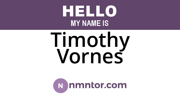 Timothy Vornes