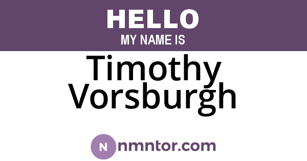 Timothy Vorsburgh