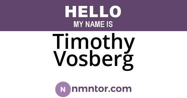 Timothy Vosberg