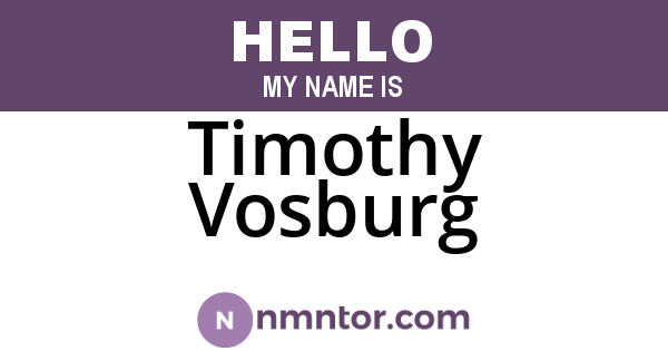 Timothy Vosburg
