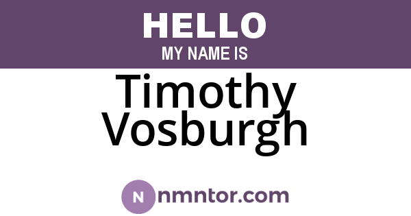 Timothy Vosburgh