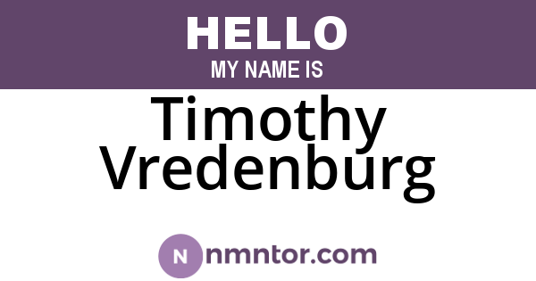 Timothy Vredenburg