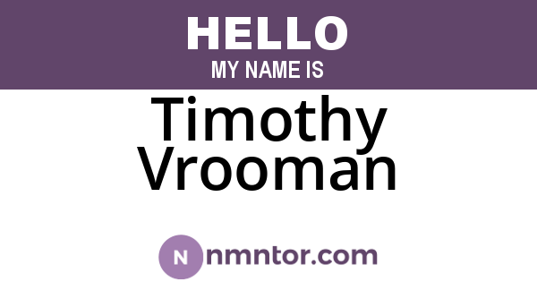 Timothy Vrooman