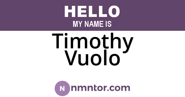 Timothy Vuolo