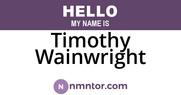 Timothy Wainwright
