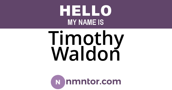 Timothy Waldon