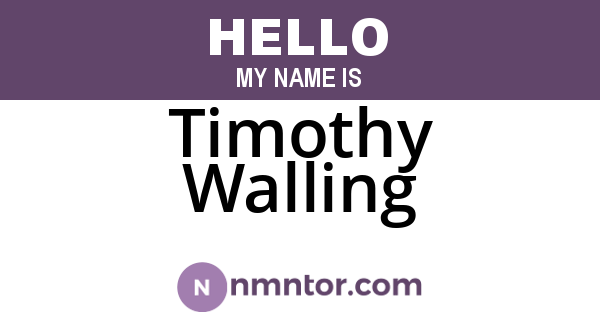 Timothy Walling