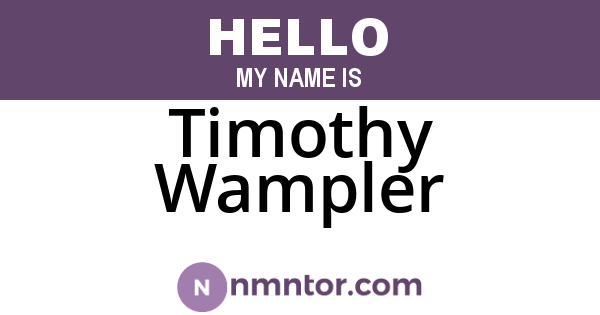 Timothy Wampler
