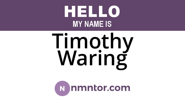Timothy Waring