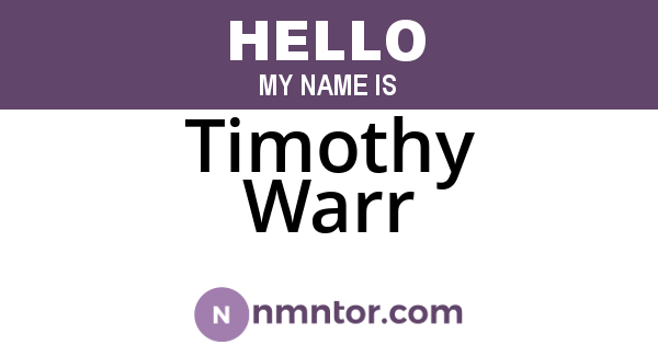 Timothy Warr