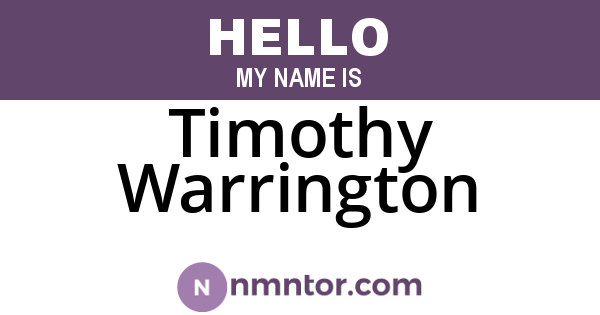 Timothy Warrington