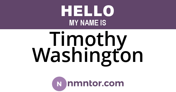 Timothy Washington