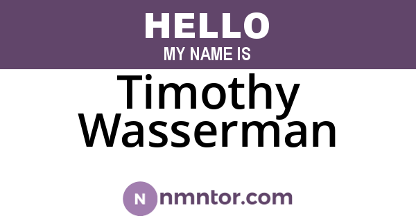 Timothy Wasserman