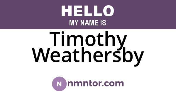 Timothy Weathersby