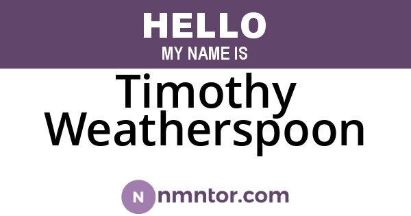 Timothy Weatherspoon