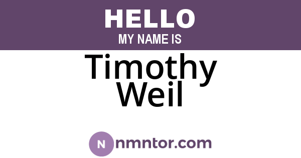 Timothy Weil