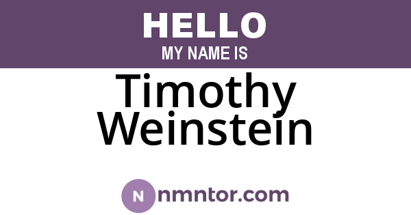 Timothy Weinstein