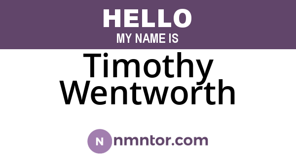 Timothy Wentworth