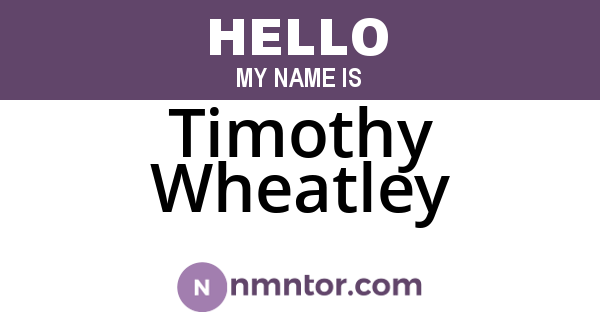 Timothy Wheatley