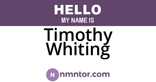 Timothy Whiting