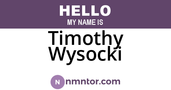 Timothy Wysocki