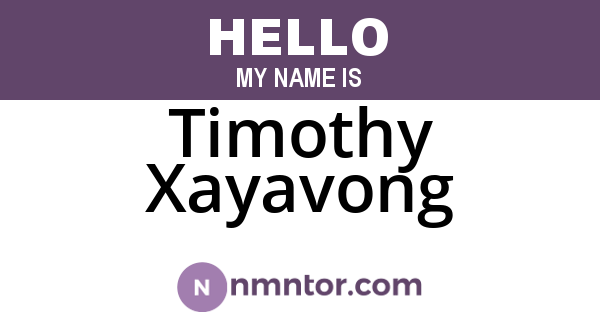 Timothy Xayavong