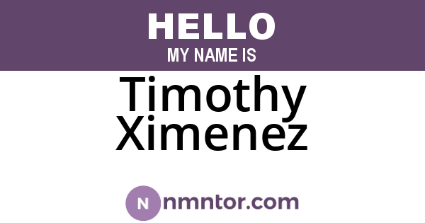 Timothy Ximenez