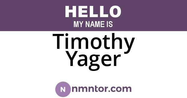 Timothy Yager