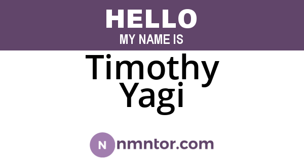 Timothy Yagi