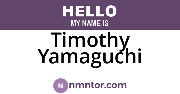 Timothy Yamaguchi