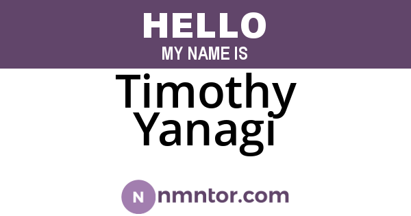 Timothy Yanagi
