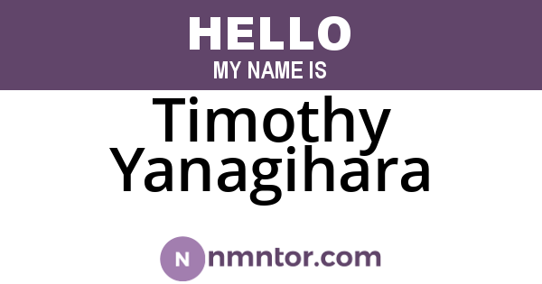 Timothy Yanagihara