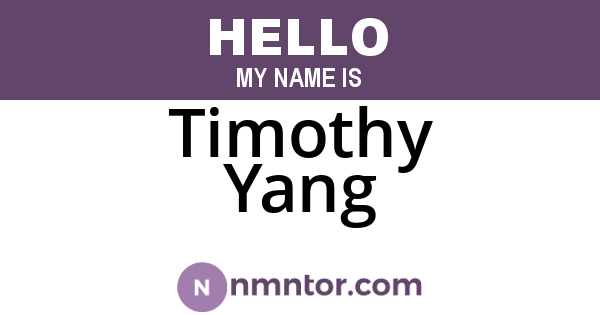 Timothy Yang