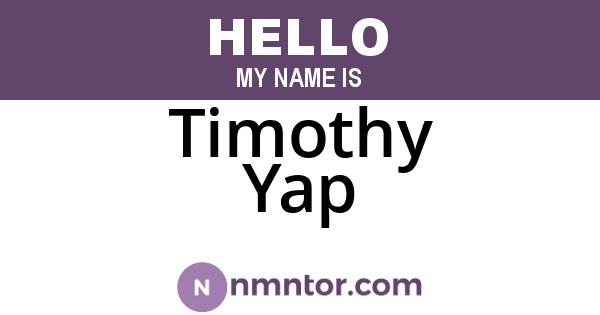 Timothy Yap