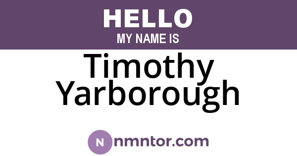 Timothy Yarborough
