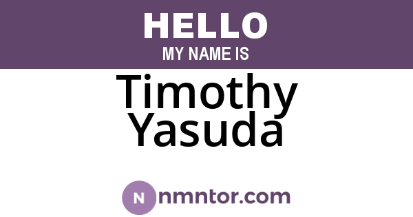 Timothy Yasuda