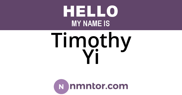Timothy Yi