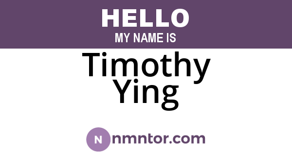 Timothy Ying