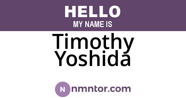 Timothy Yoshida