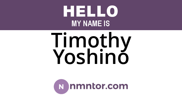 Timothy Yoshino