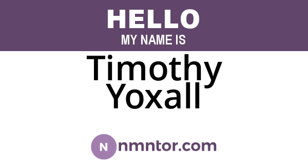 Timothy Yoxall