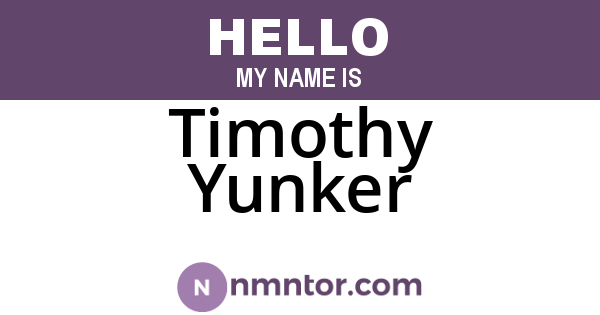 Timothy Yunker