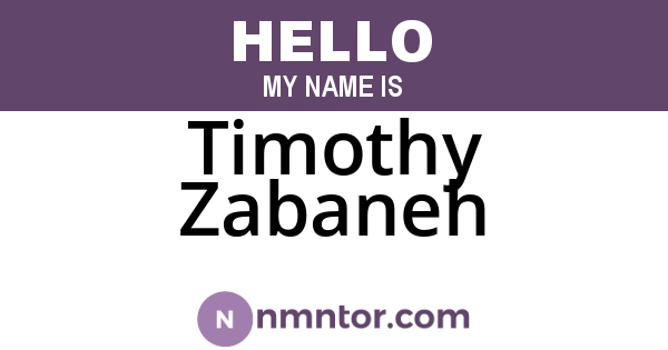 Timothy Zabaneh